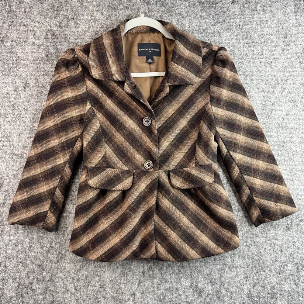 Banana Republic Brown Plaid Blazer